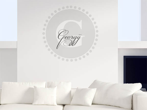 Wandtattoo Georgij als Monogramm rund