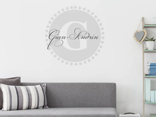 Wandtattoo Gian-Andrin als Monogramm rund