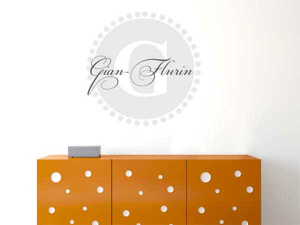 Wandtattoo Gian-Flurin als Monogramm rund