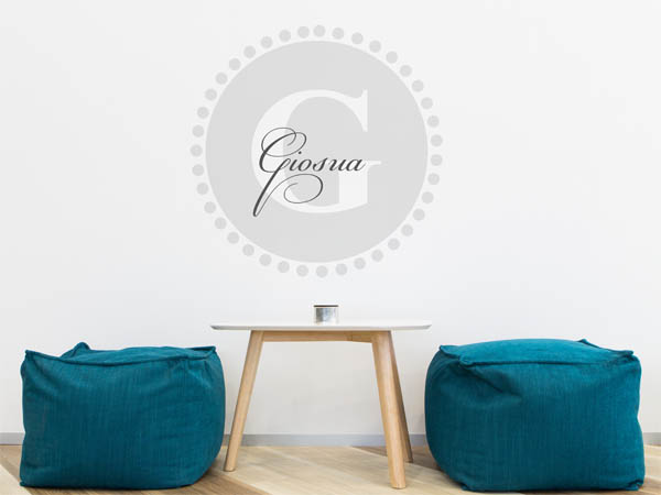 Wandtattoo Giosua als Monogramm rund