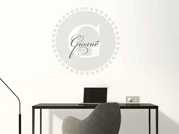 Wandtattoo Giosué als Monogramm rund