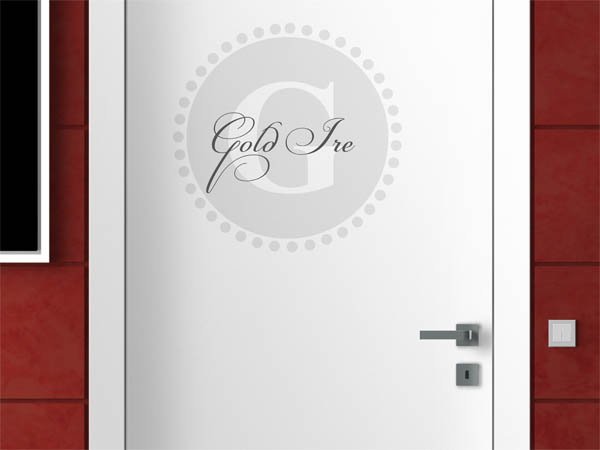 Wandtattoo Gold Ire als Monogramm rund