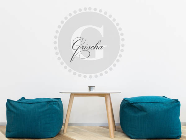 Wandtattoo Grischa als Monogramm rund