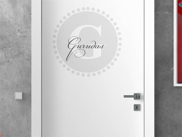 Wandtattoo Gurudas als Monogramm rund