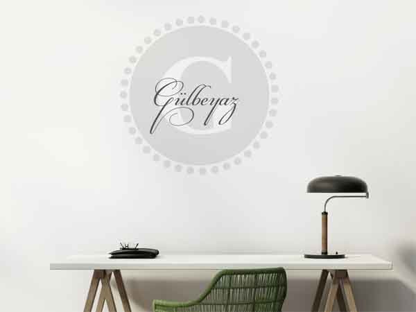 Wandtattoo Gülbeyaz als Monogramm rund