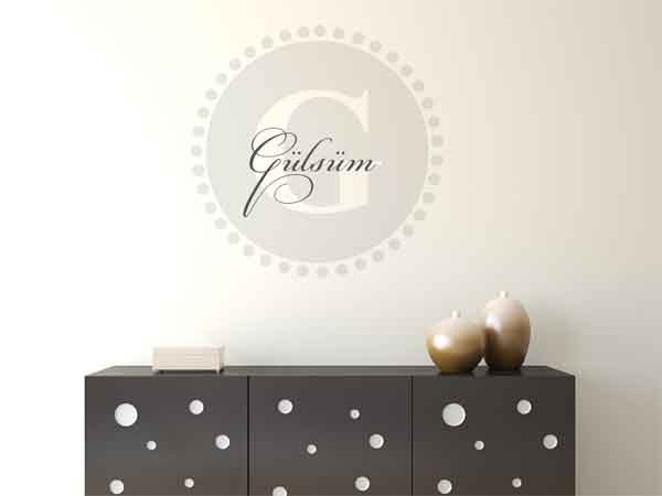 Wandtattoo Gülsüm als Monogramm rund