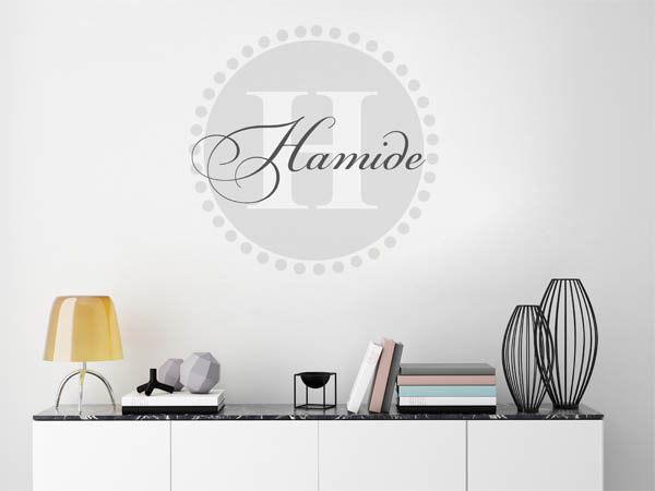 Wandtattoo Hamide als Monogramm rund