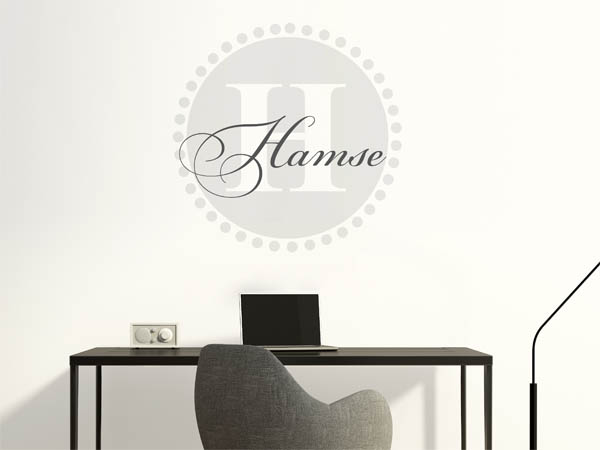 Wandtattoo Hamse als Monogramm rund