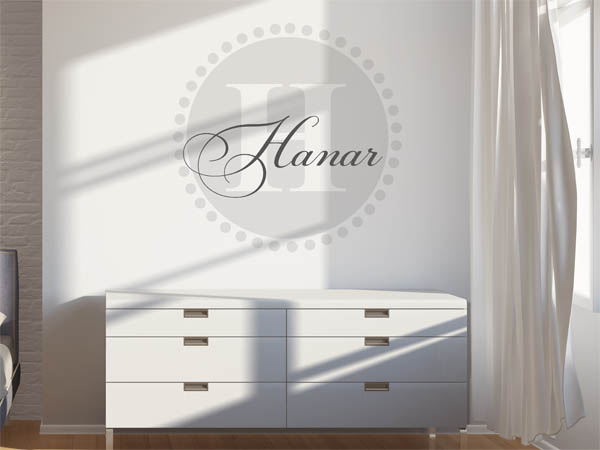 Wandtattoo Hanar als Monogramm rund