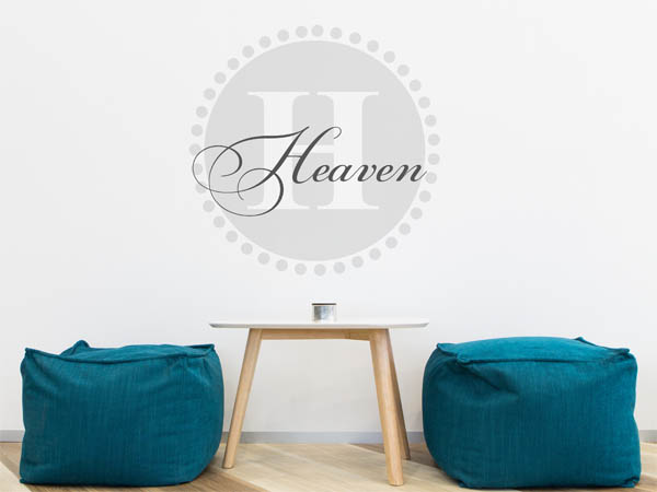 Wandtattoo Heaven als Monogramm rund