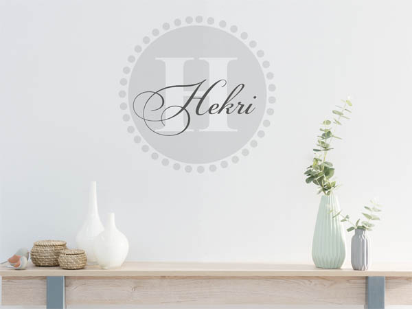 Wandtattoo Hekri als Monogramm rund