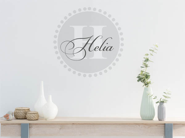 Wandtattoo Helia als Monogramm rund