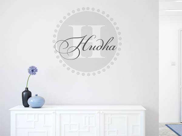Wandtattoo Hudha als Monogramm rund