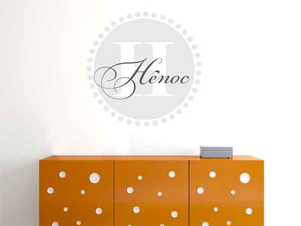 Wandtattoo Hénoc als Monogramm rund