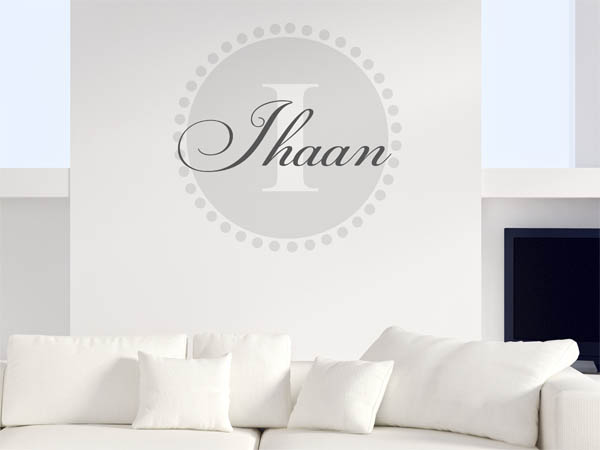 Wandtattoo Ihaan als Monogramm rund