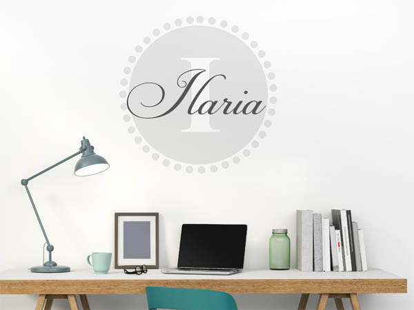 Wandtattoo Ilaria als Monogramm rund