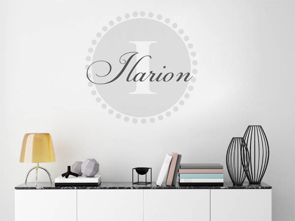 Wandtattoo Ilarion als Monogramm rund