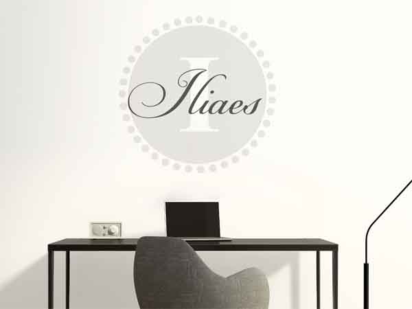 Wandtattoo Iliaes als Monogramm rund