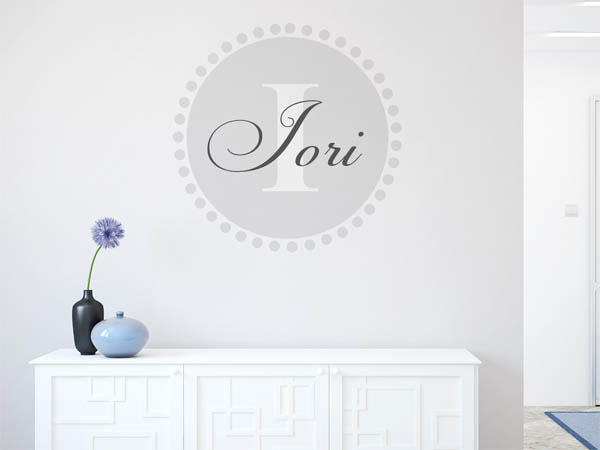 Wandtattoo Iori als Monogramm rund