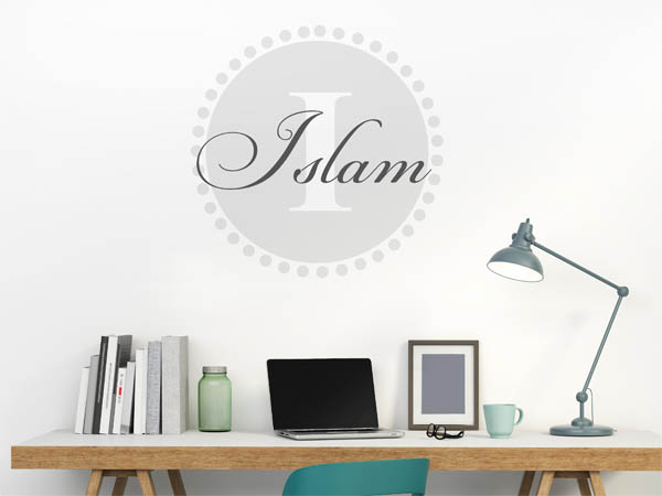 Wandtattoo Islam als Monogramm rund