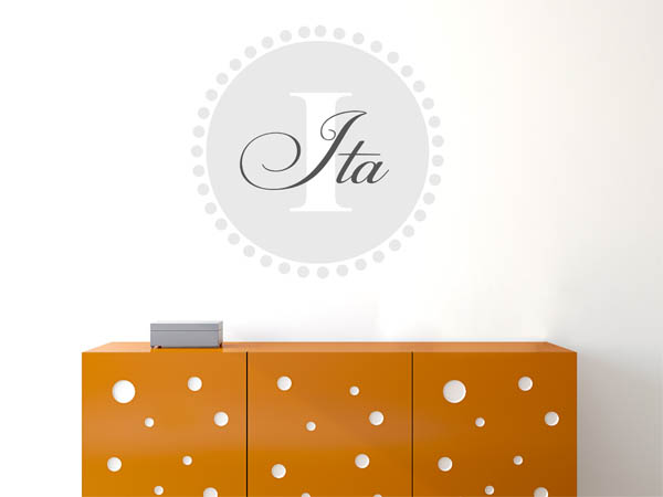 Wandtattoo Ita als Monogramm rund