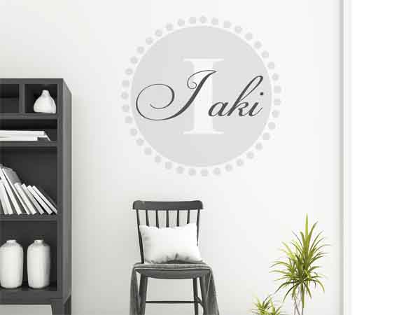 Wandtattoo Iñaki als Monogramm rund