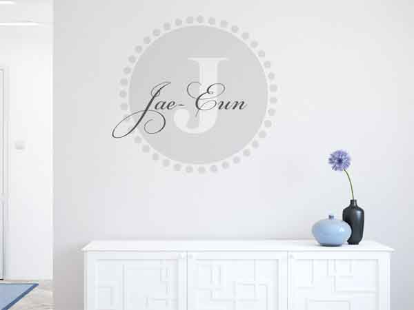 Wandtattoo Jae-Eun als Monogramm rund