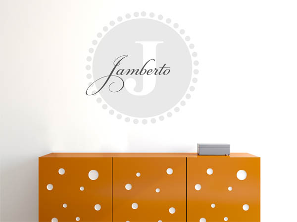 Wandtattoo Jamberto als Monogramm rund