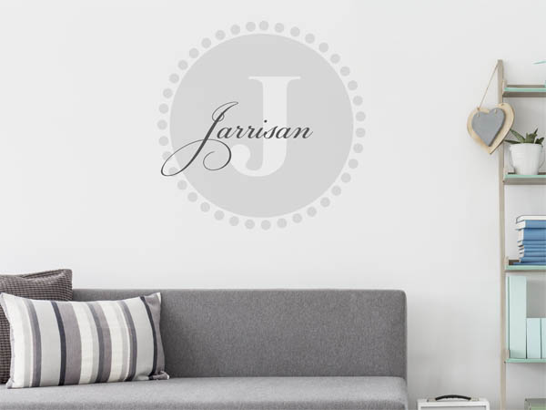 Wandtattoo Jarrisan als Monogramm rund