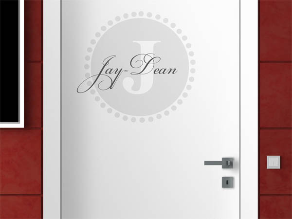 Wandtattoo Jay-Dean als Monogramm rund