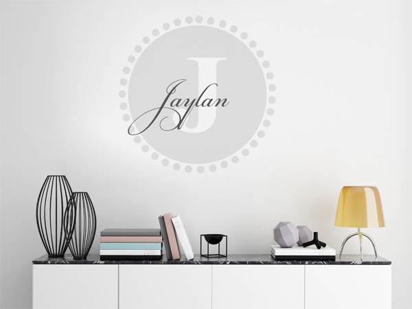 Wandtattoo Jaylan als Monogramm rund