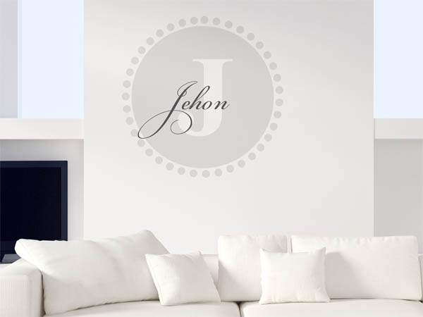 Wandtattoo Jehon als Monogramm rund