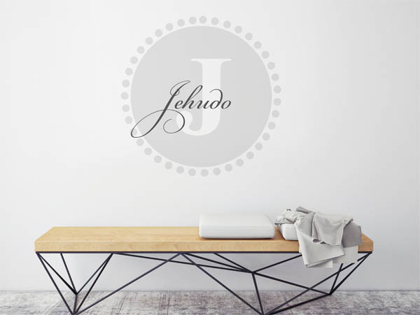 Wandtattoo Jehudo als Monogramm rund