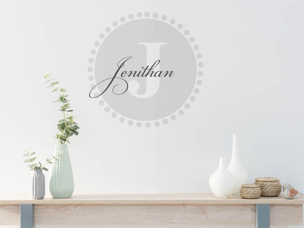 Wandtattoo Jenithan als Monogramm rund