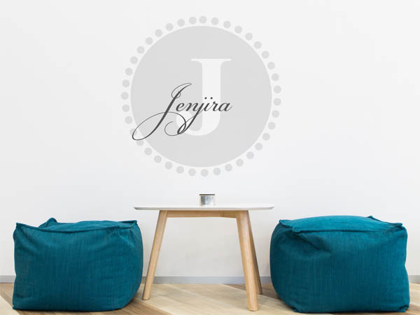 Wandtattoo Jenjira als Monogramm rund