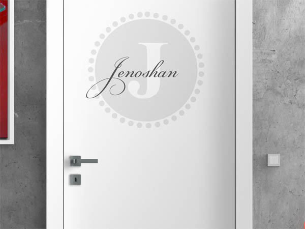 Wandtattoo Jenoshan als Monogramm rund