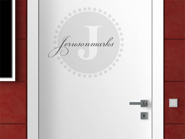 Wandtattoo Jerusonmarks als Monogramm rund
