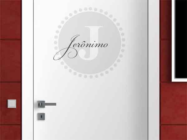Wandtattoo Jerónimo als Monogramm rund