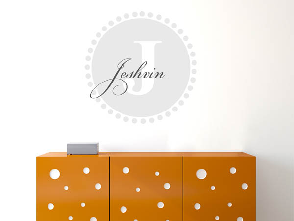 Wandtattoo Jeshvin als Monogramm rund