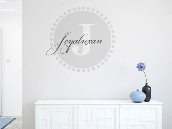 Wandtattoo Jeyaluxan als Monogramm rund