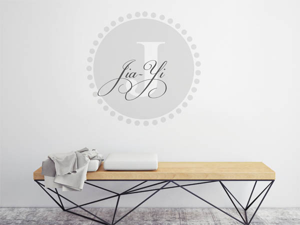 Wandtattoo Jia-Yi als Monogramm rund