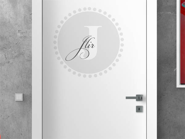 Wandtattoo Jlir als Monogramm rund