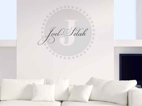 Wandtattoo Joel-Selah als Monogramm rund