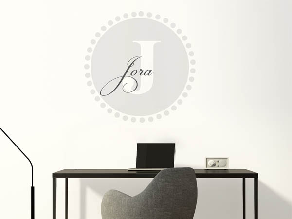 Wandtattoo Jora als Monogramm rund