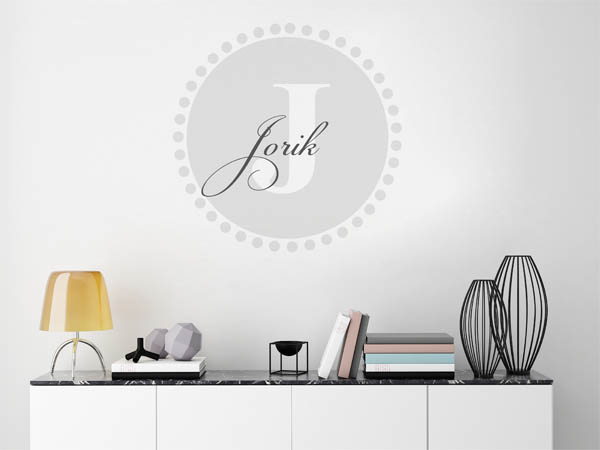 Wandtattoo Jorik als Monogramm rund