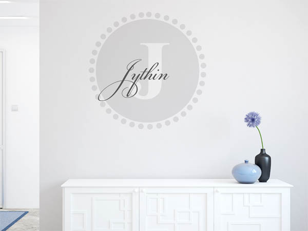 Wandtattoo Jythin als Monogramm rund
