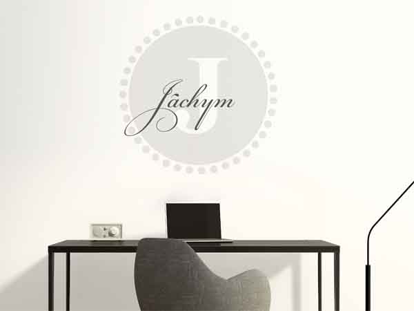 Wandtattoo Jáchym als Monogramm rund