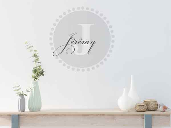Wandtattoo Jérémy als Monogramm rund