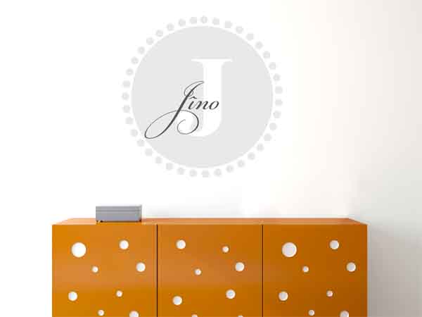 Wandtattoo Jîno als Monogramm rund