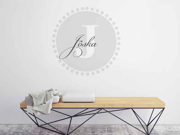 Wandtattoo Jóska als Monogramm rund